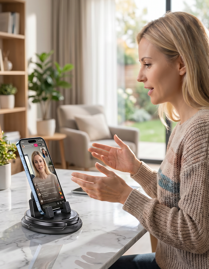 Drejelig telefonholder til instrumentbrættet