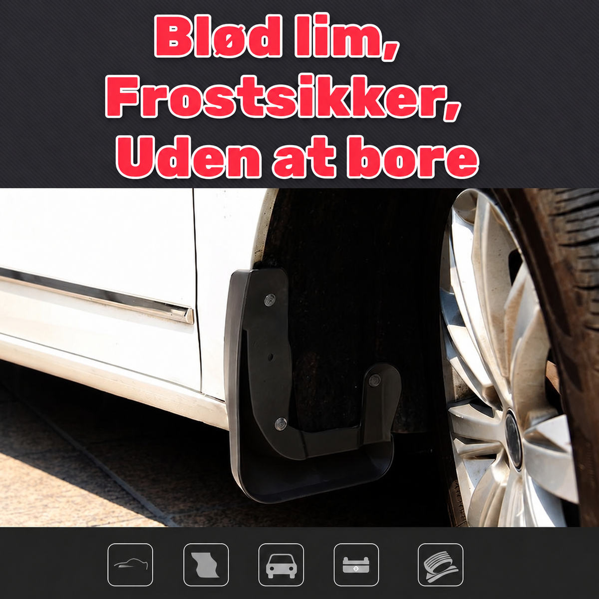 Stænklapper med billogo – 4 stk.