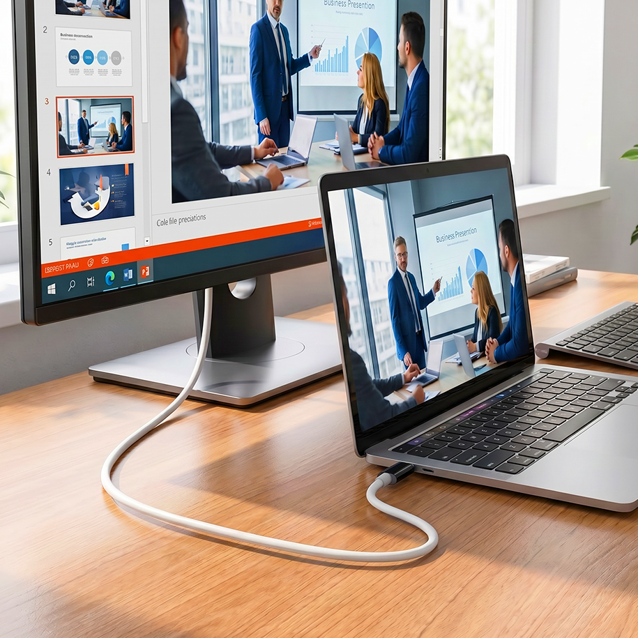 USB-C til HDMI-adapterkabel – Stream, spil og oplad samtidig – Til Switch, mobil og tablet