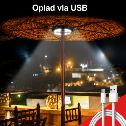 Luminus - Parasollampe med 28 LED-lys