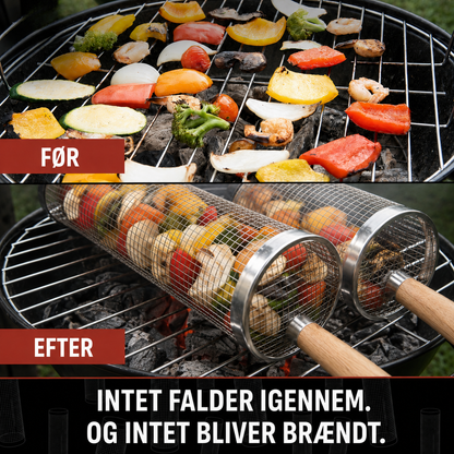 Rullende grillkurv
