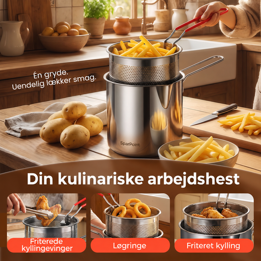 Multifunktionel frituregryde – Fritér, steg, kog og simr i én gryde