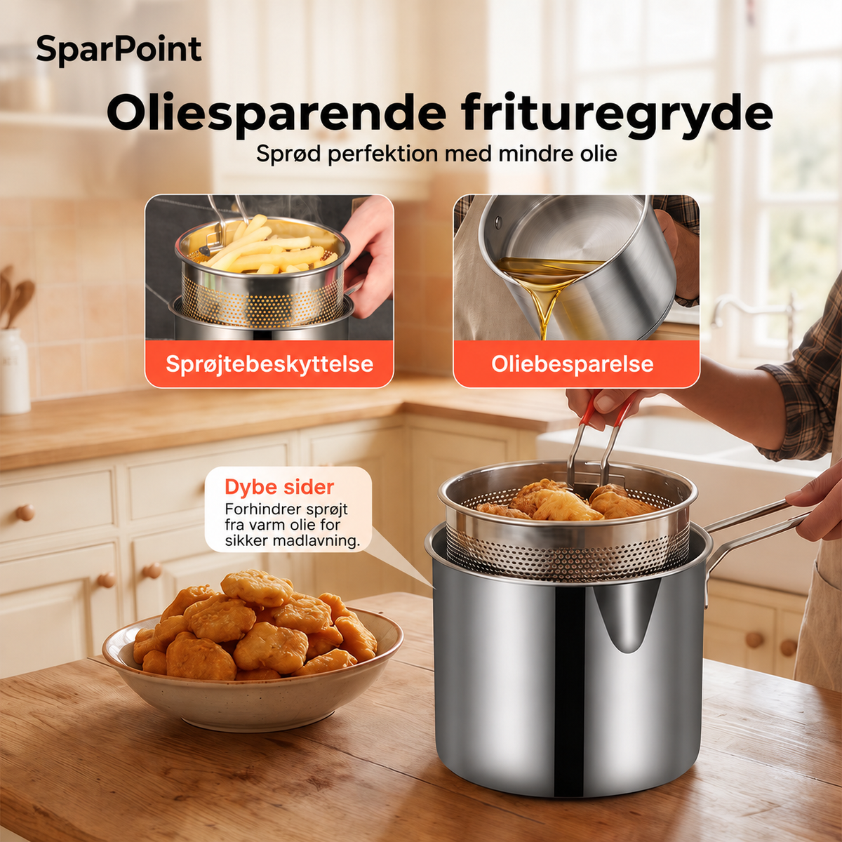 Multifunktionel frituregryde – Fritér, steg, kog og simr i én gryde