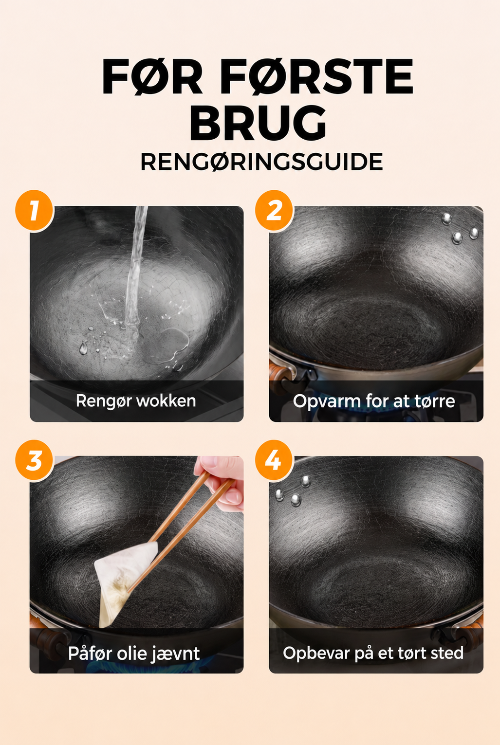 Ubelagt støbejernspande – ingen kemikalier, ingen afskallende belægning