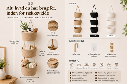 NordicNest – Hængende opbevaringskurv