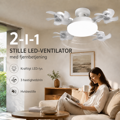 BreezeFlow – Loftventilator med LED-belysning og fjernbetjening