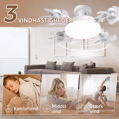 BreezeFlow – Loftventilator med LED-belysning og fjernbetjening