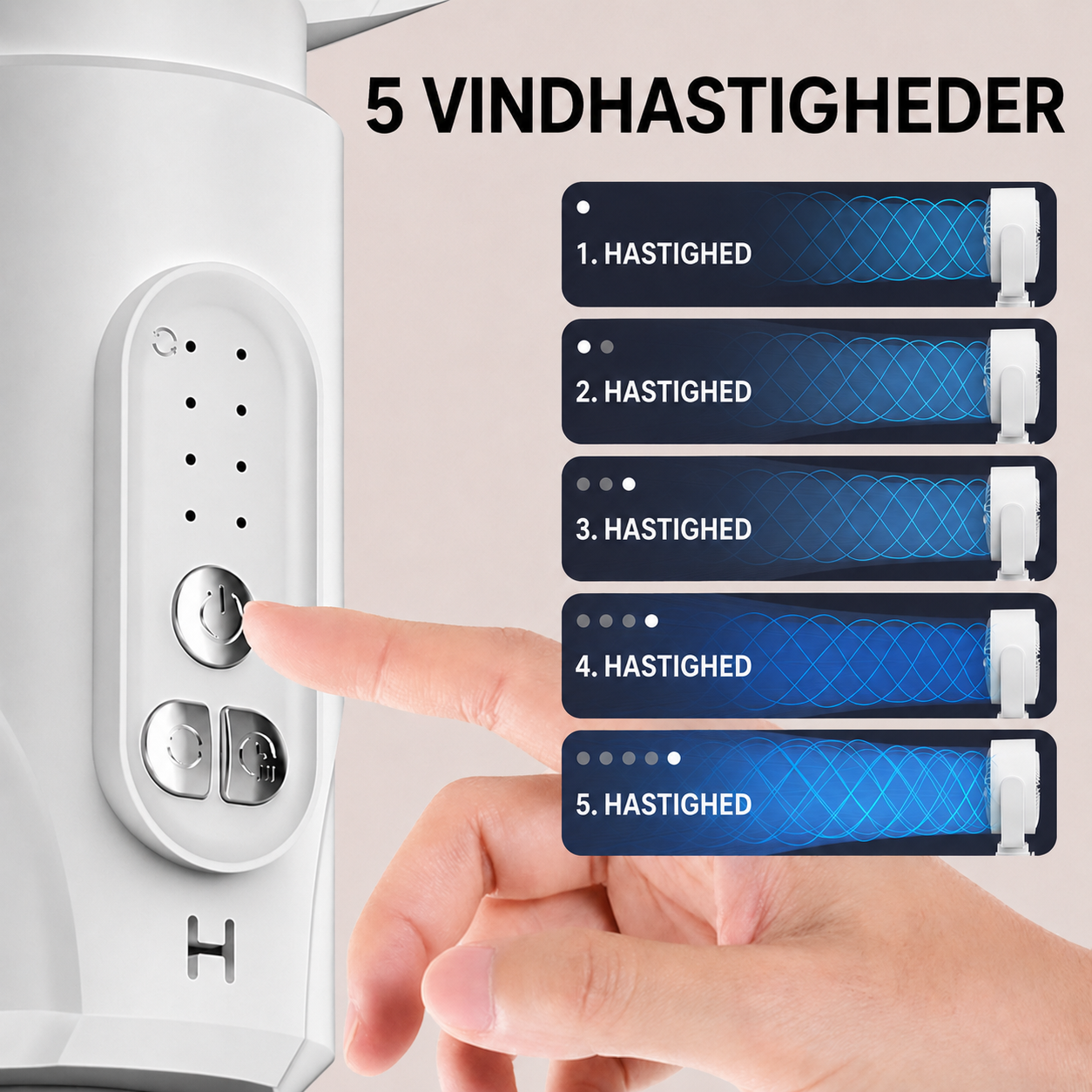 Motoriseret stående ventilator