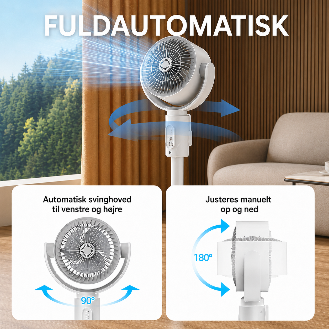 Motoriseret stående ventilator