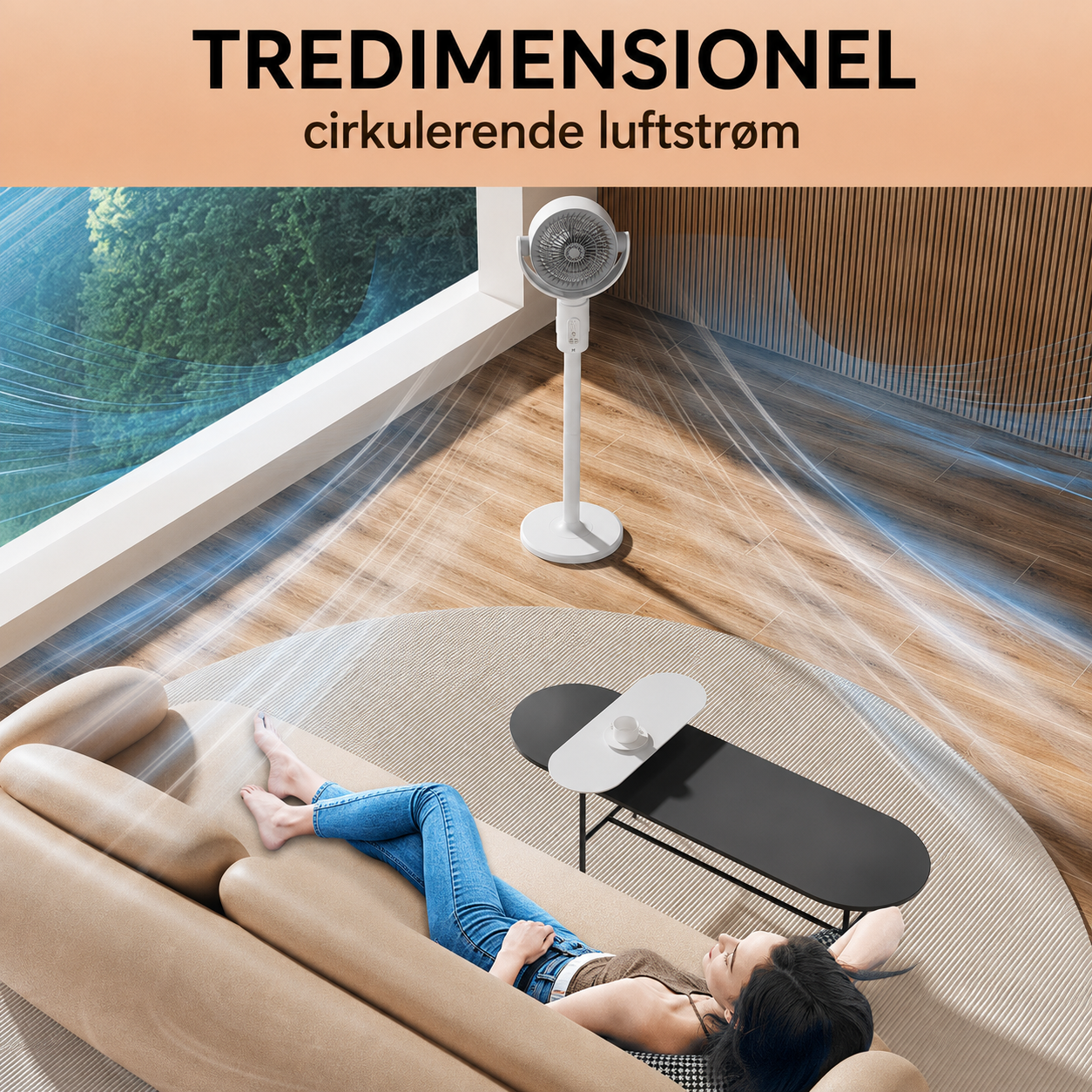 Motoriseret stående ventilator