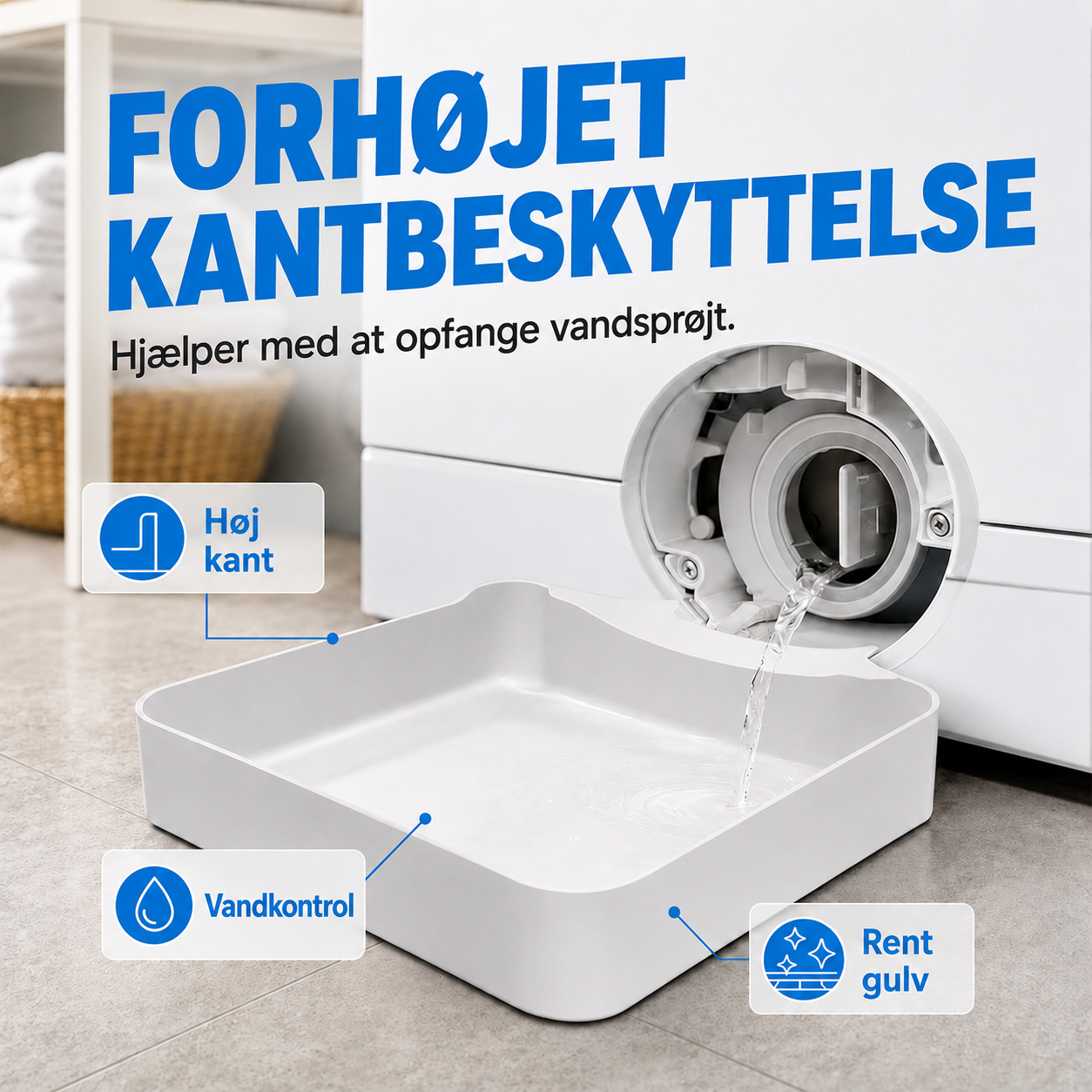 Lækagebakke til vaskemaskinen