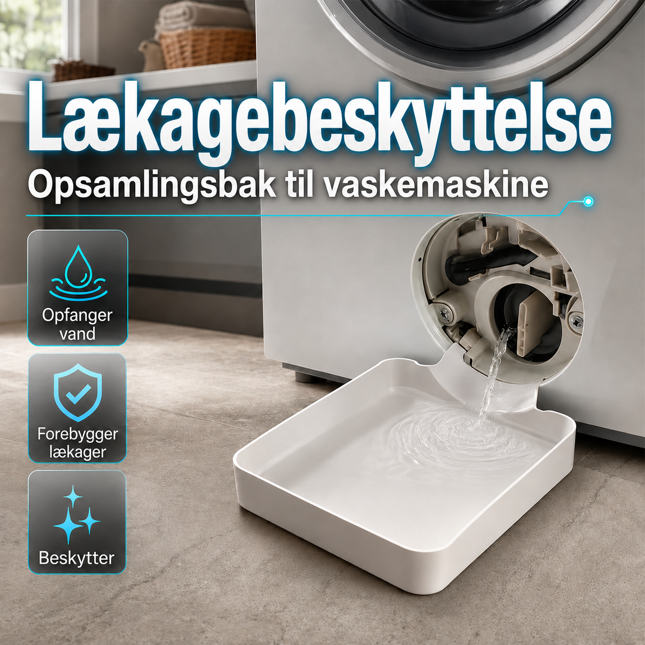Lækagebakke til vaskemaskinen