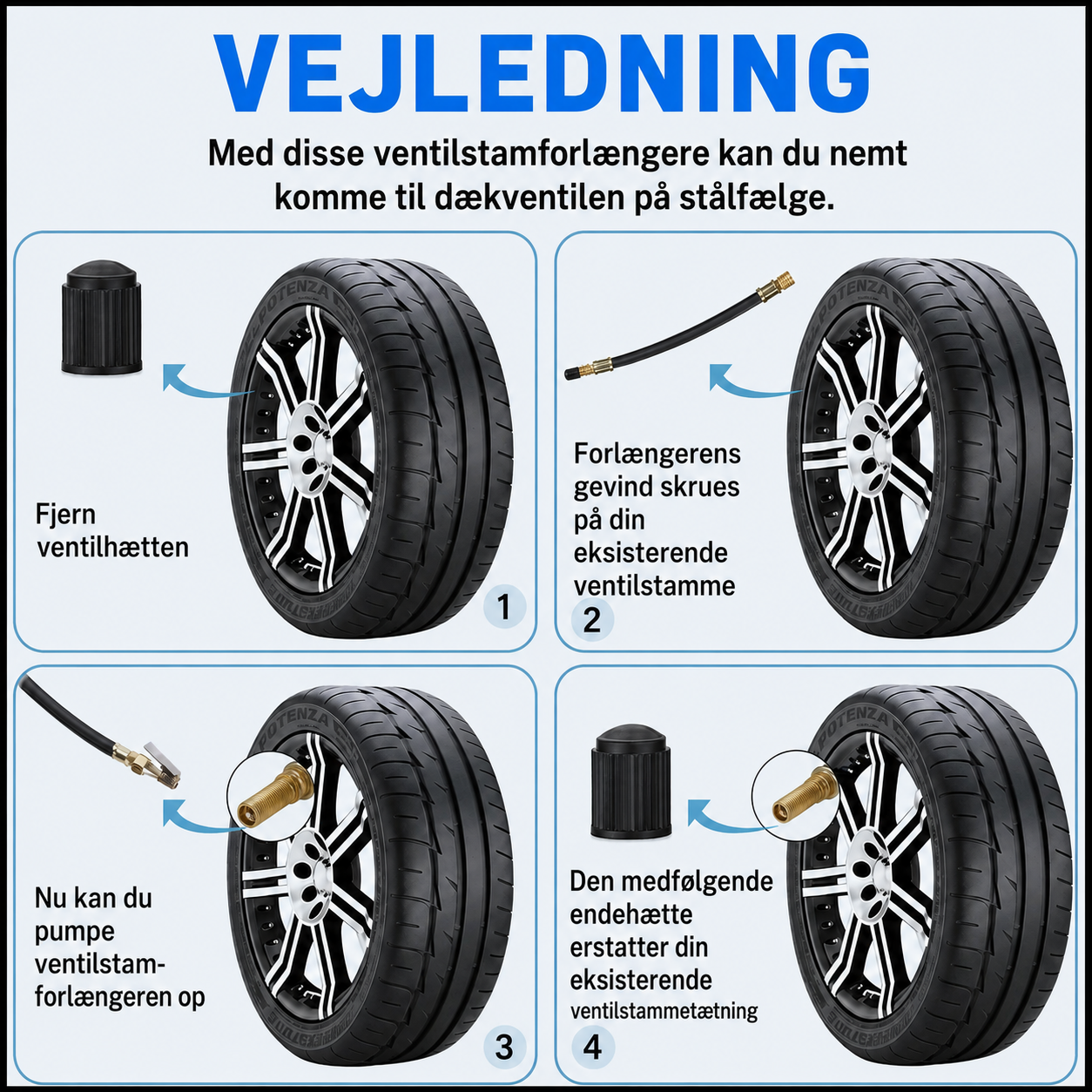 Universel ventilforlænger