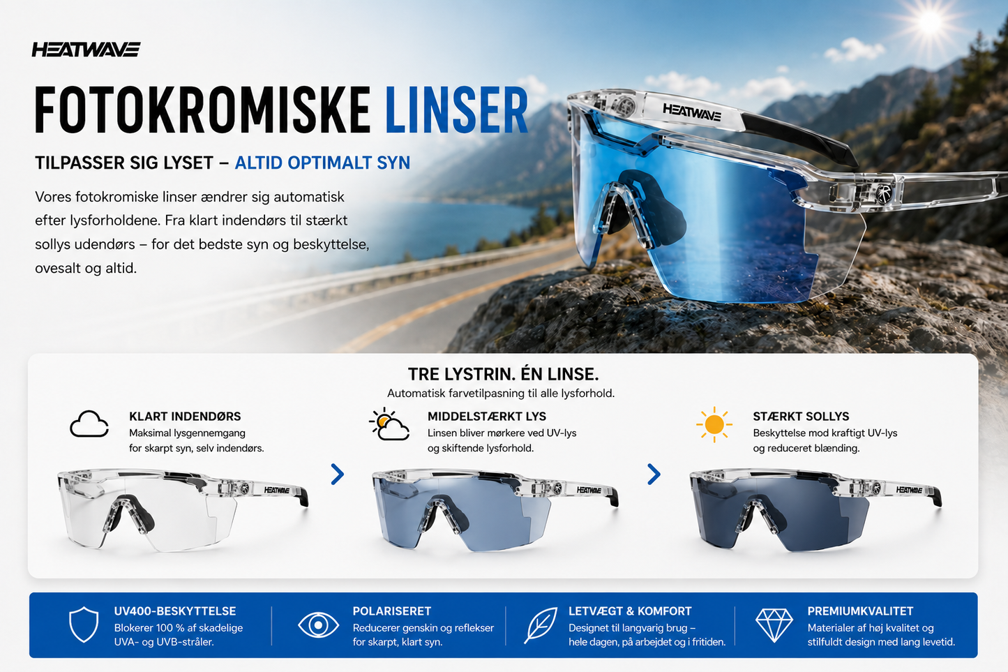 Solbriller med adaptive glas
