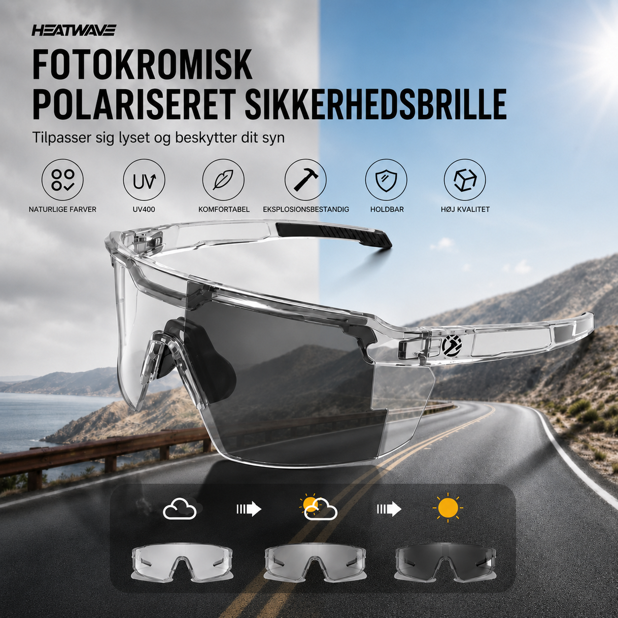 Solbriller med adaptive glas