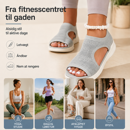 Komfortable, åndbare flade sandaler