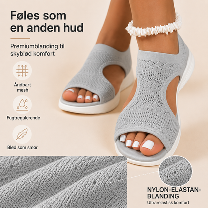 Komfortable, åndbare flade sandaler