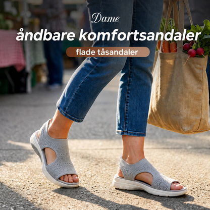 Komfortable, åndbare flade sandaler