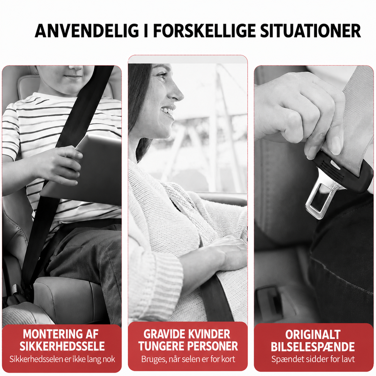 Sikkerhedsseleforlænger til bil