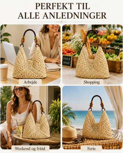 Klassisk vævet boho-bæretaske