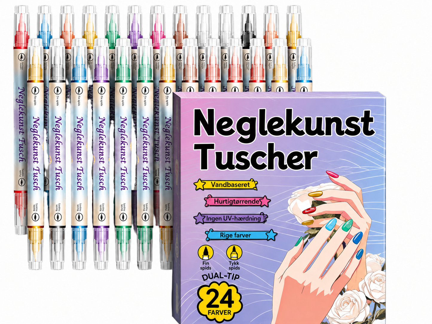 Dobbeltsidet Neglekunst Penselsæt