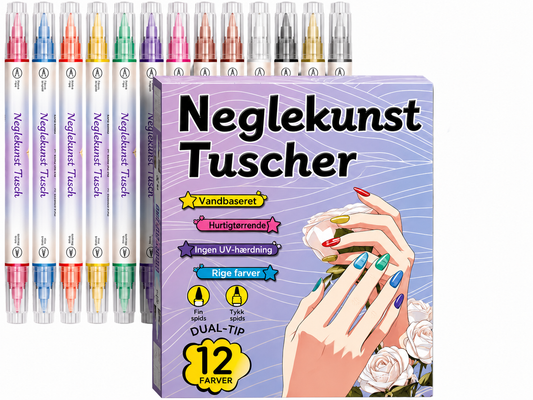 Dobbeltsidet Neglekunst Penselsæt