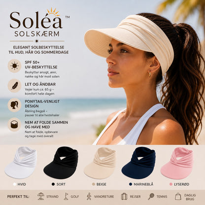 Soléa solskærm – Elegant solbeskyttelse til hud og hår, til komfortable sommerdage