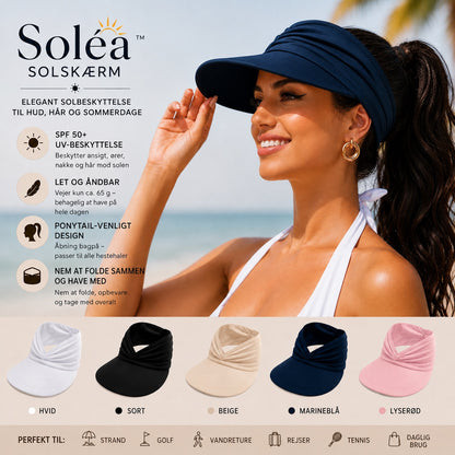 Soléa solskærm – Elegant solbeskyttelse til hud og hår, til komfortable sommerdage