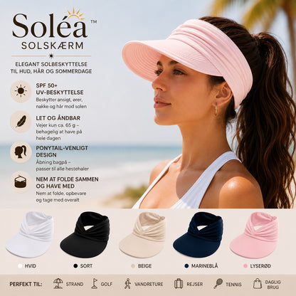 Soléa solskærm – Elegant solbeskyttelse til hud og hår, til komfortable sommerdage