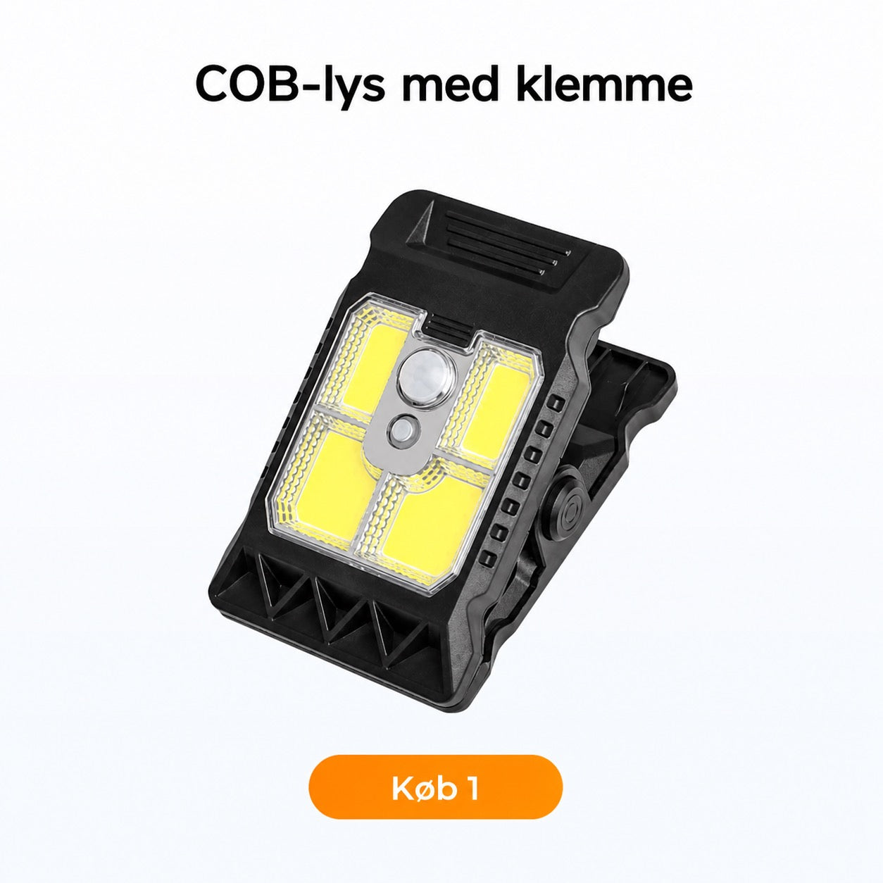 Soldrevet udendørslampe med bevægelsessensor og clipbeslag