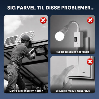 Soldrevet udendørslampe med bevægelsessensor og clipbeslag