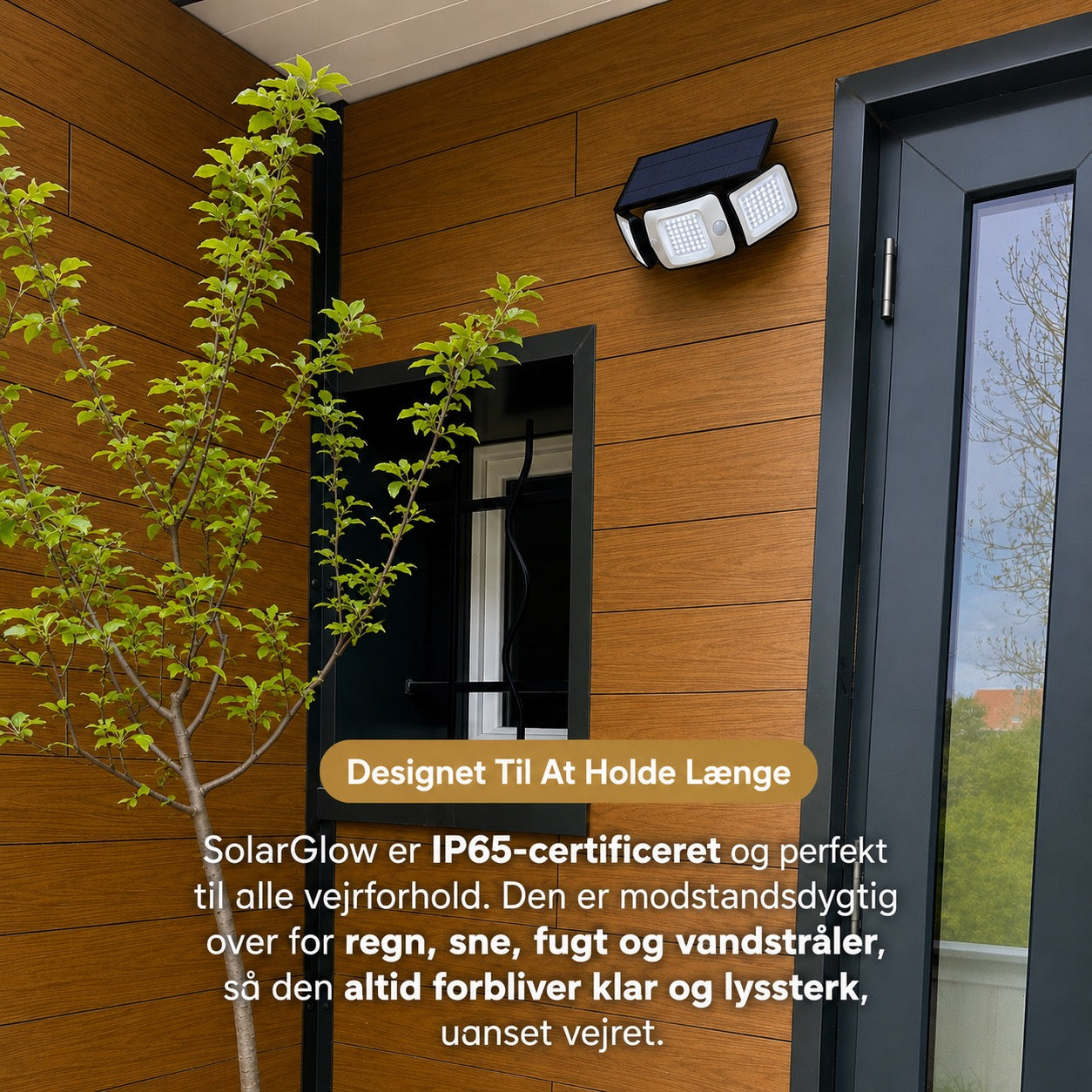 SolarGlow - Solcelledrevet udendørslampe med bevægelsessensorer