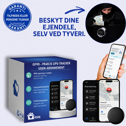 GP90 - Præcis GPS-Tracker uden Abonnement (Android/Apple)