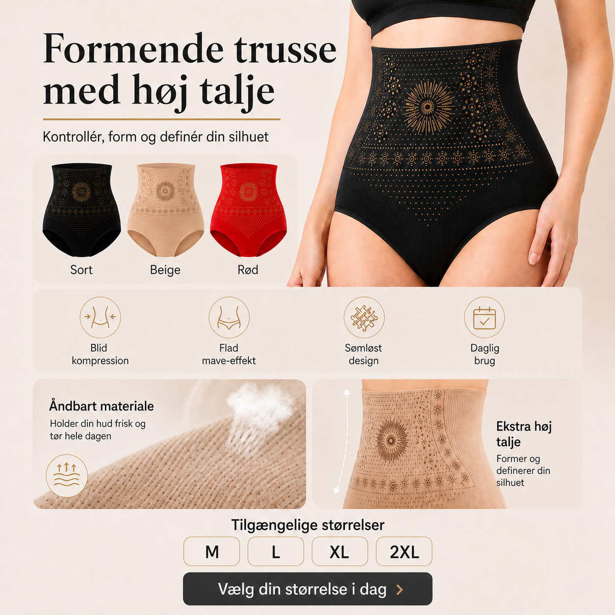 Formende Shorts med Høj Talje