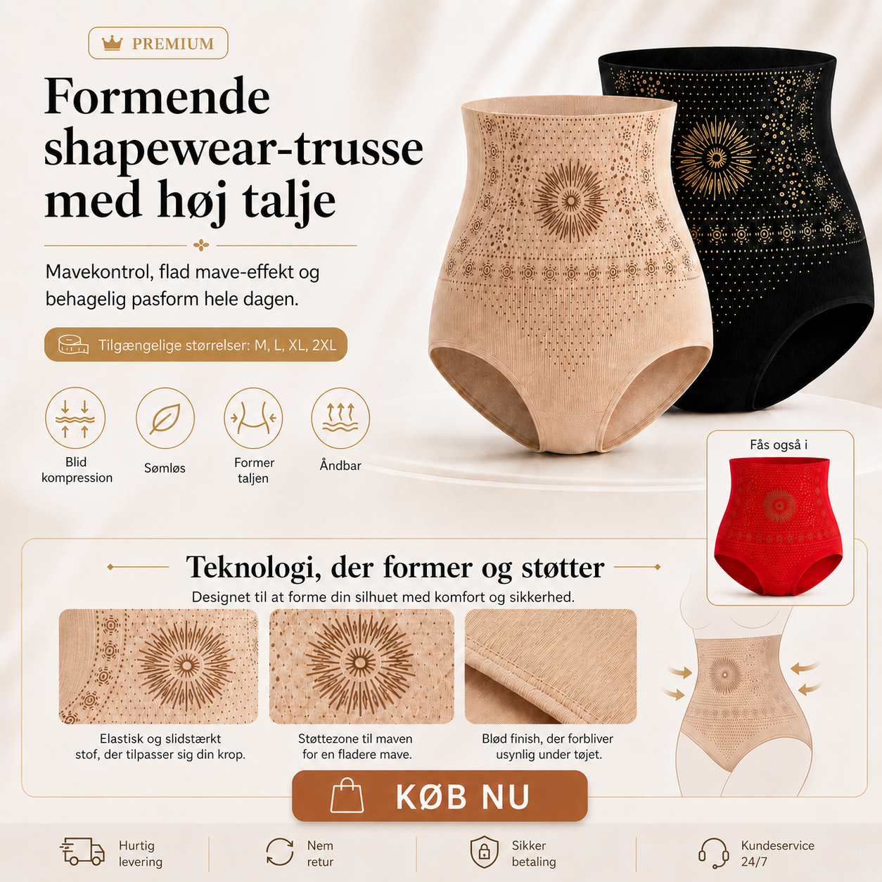Formende Shorts med Høj Talje