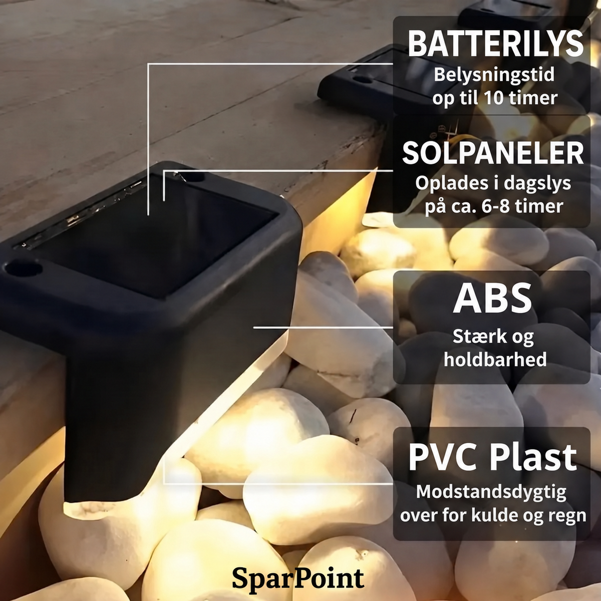 Solcelledrevet udendørslampe