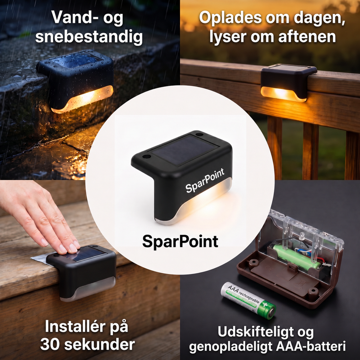 Solcelledrevet udendørslampe