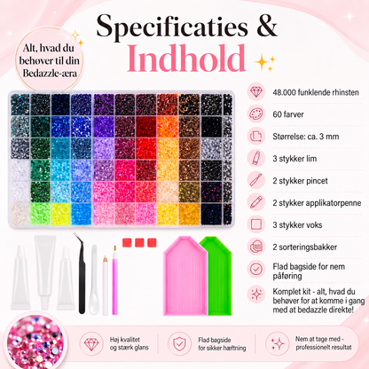 Bedazzle Kit – 48.000 rhinsten i 60 farver