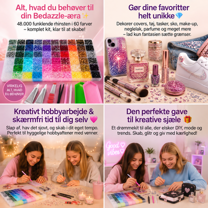 Bedazzle Kit – 48.000 rhinsten i 60 farver