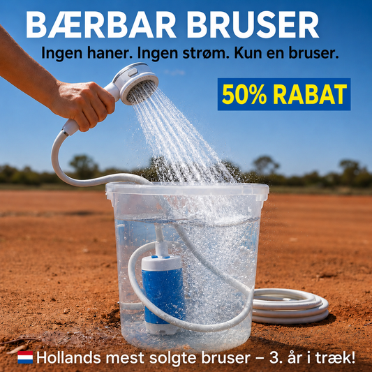 Bærbar vandpumpe: sæt med slange og sprøjtedyse