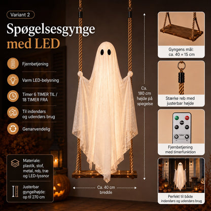 Spøgelsesgyngen med LED-belysning – årets store Halloween-nyhed!