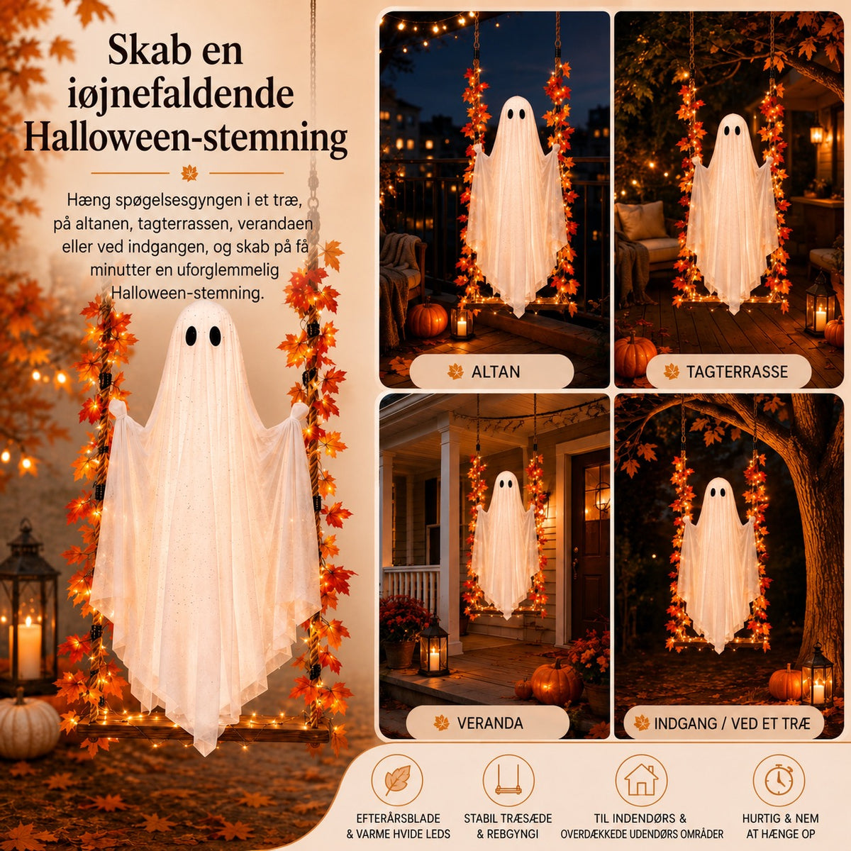 Spøgelsesgyngen med LED-belysning – årets store Halloween-nyhed!