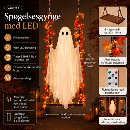 Spøgelsesgyngen med LED-belysning – årets store Halloween-nyhed!