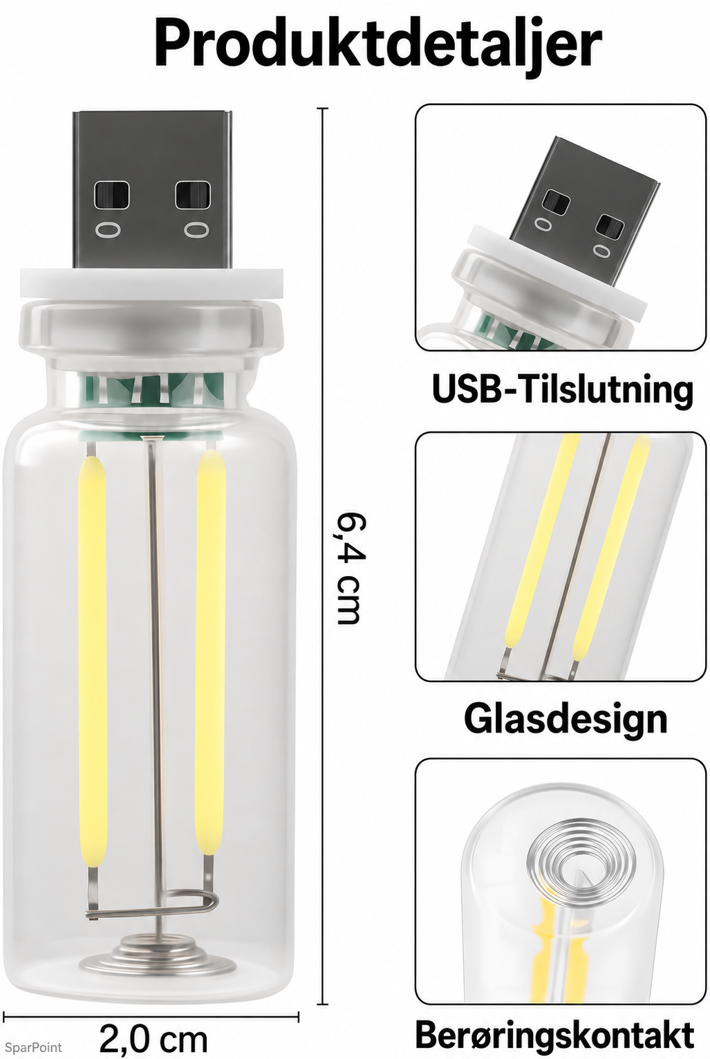 USB-natlampe til bilen