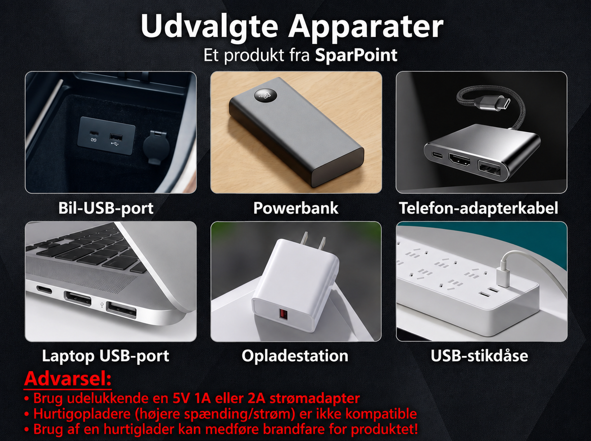 USB-natlampe til bilen