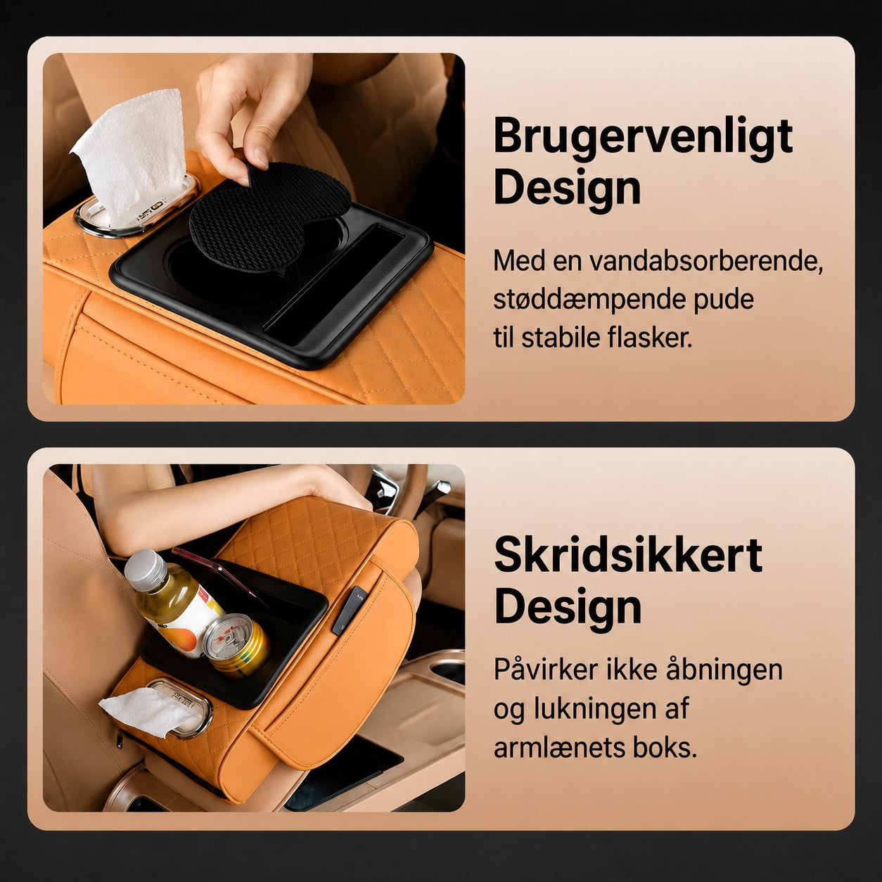 Multifunktionelt Læderarmlæn