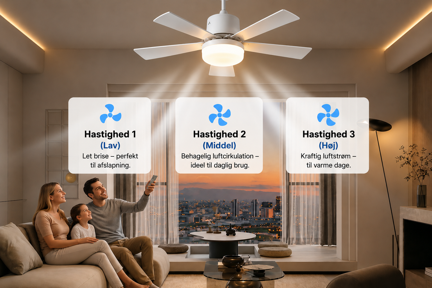 2-i-1 Loftventilator med Fjernbetjening