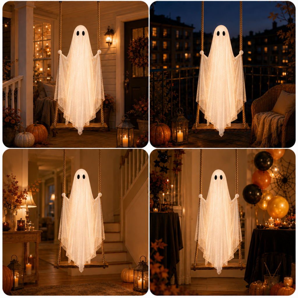 Spøgelsesgyngen med LED-belysning – årets store Halloween-nyhed!