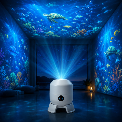 OceanWave Havprojektor med roterende LED-lys – Skab magiske aftener