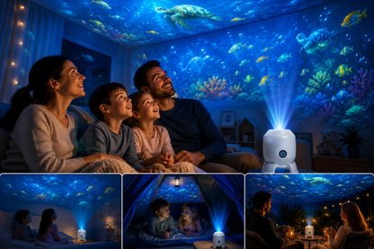 OceanWave Havprojektor med roterende LED-lys – Skab magiske aftener